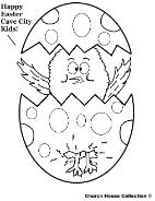 Cave City Caveman Coloring Pages- Cave City School Coloring Pages- Easter chick in Egg Coloring page